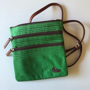 DB triple zip north/south crossbody bag in green